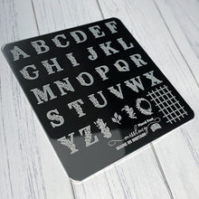 Load image into Gallery viewer, Floral Font ~ Typography Nail Stamping Plate