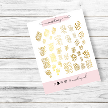Load image into Gallery viewer, Animal Print Mix Nail Decals ~ Metallic Gold Foiled