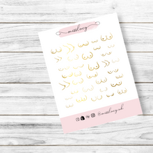 Load image into Gallery viewer, Boob Decals ~ Metallic Gold Foiled