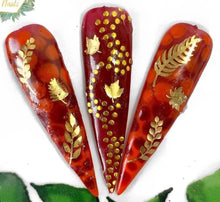 Load image into Gallery viewer, Autumn Leaves Nail Decals ~ Metallic Gold Foiled