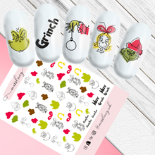 Load image into Gallery viewer, Grinch Nail Decals