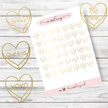 Load image into Gallery viewer, Love Hearts Metallic Gold Decals Foiled