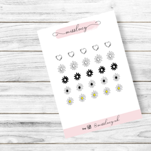 Load image into Gallery viewer, Simple Daisies Foliage Floral Nail Art Decals
