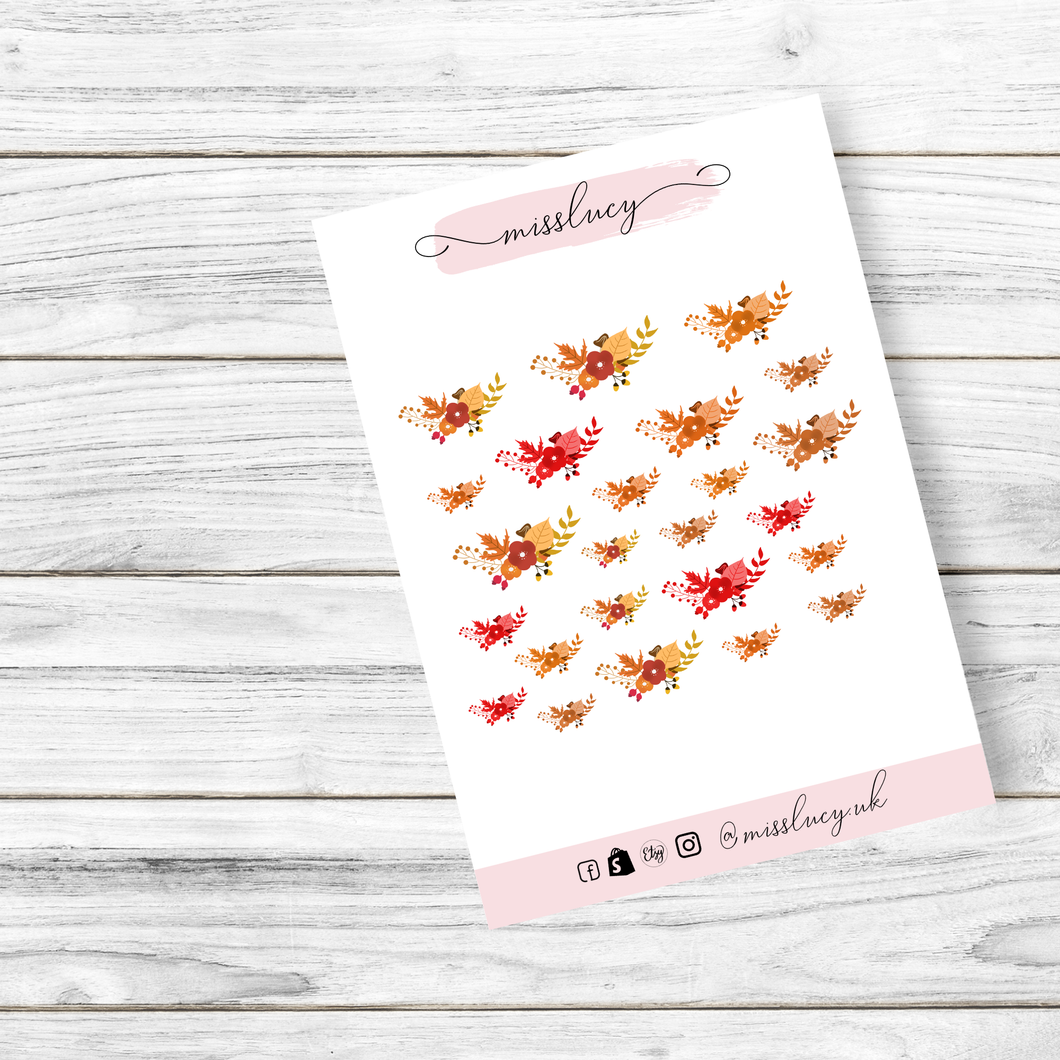 Autumn Floral Nail Decals