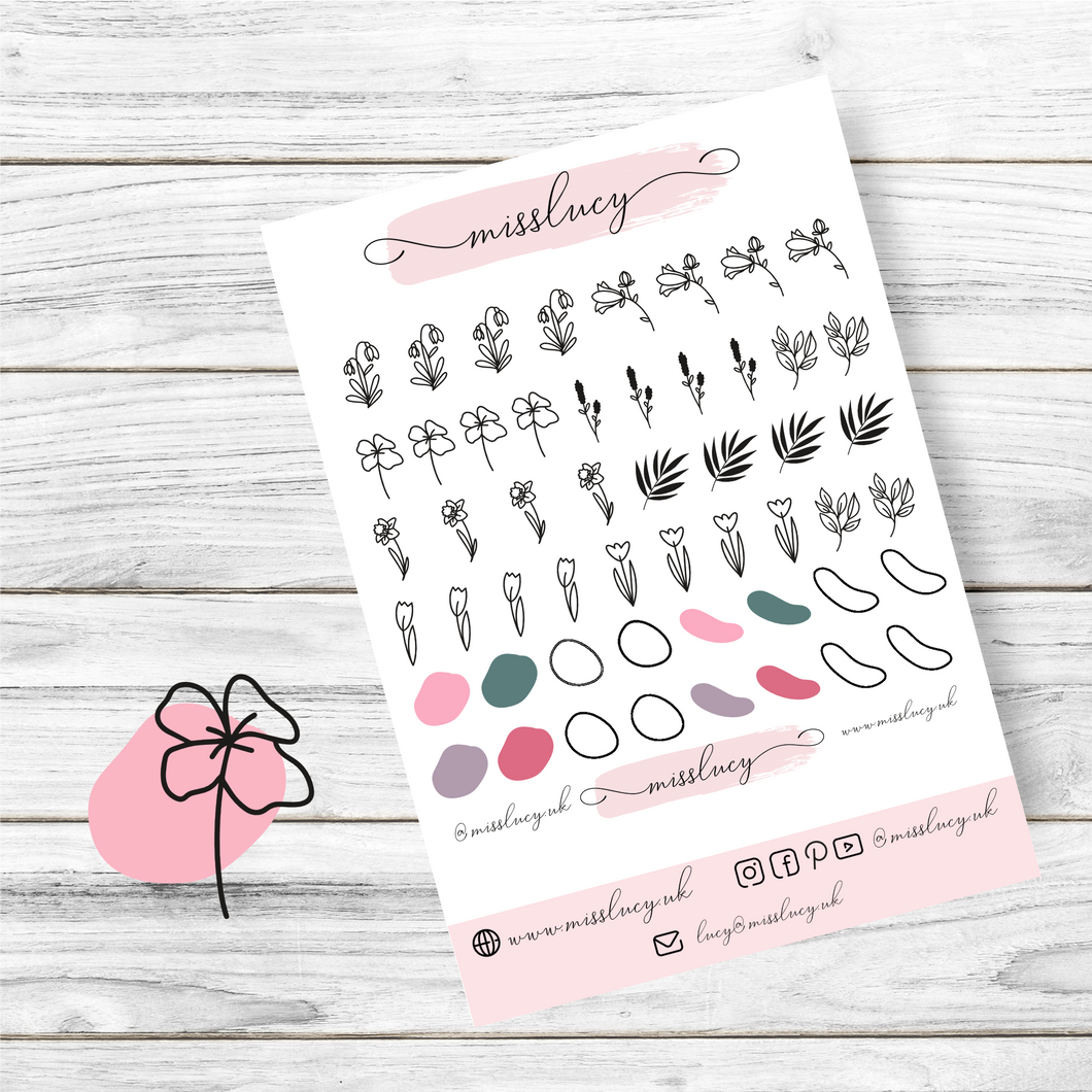 Spring 01 Floral Nail Decals