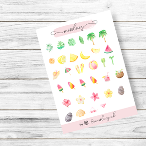 Summer Beach Watercolour Nail Art Decals